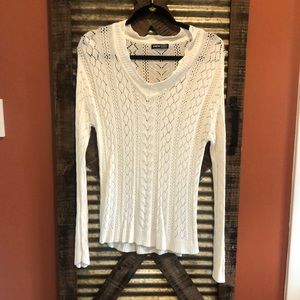 Knit see-through white top